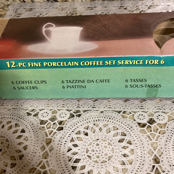 Fine Porcelain Espresso Coffee Set 12-pc service for 6 New in the Box - Picture 7 of 7
